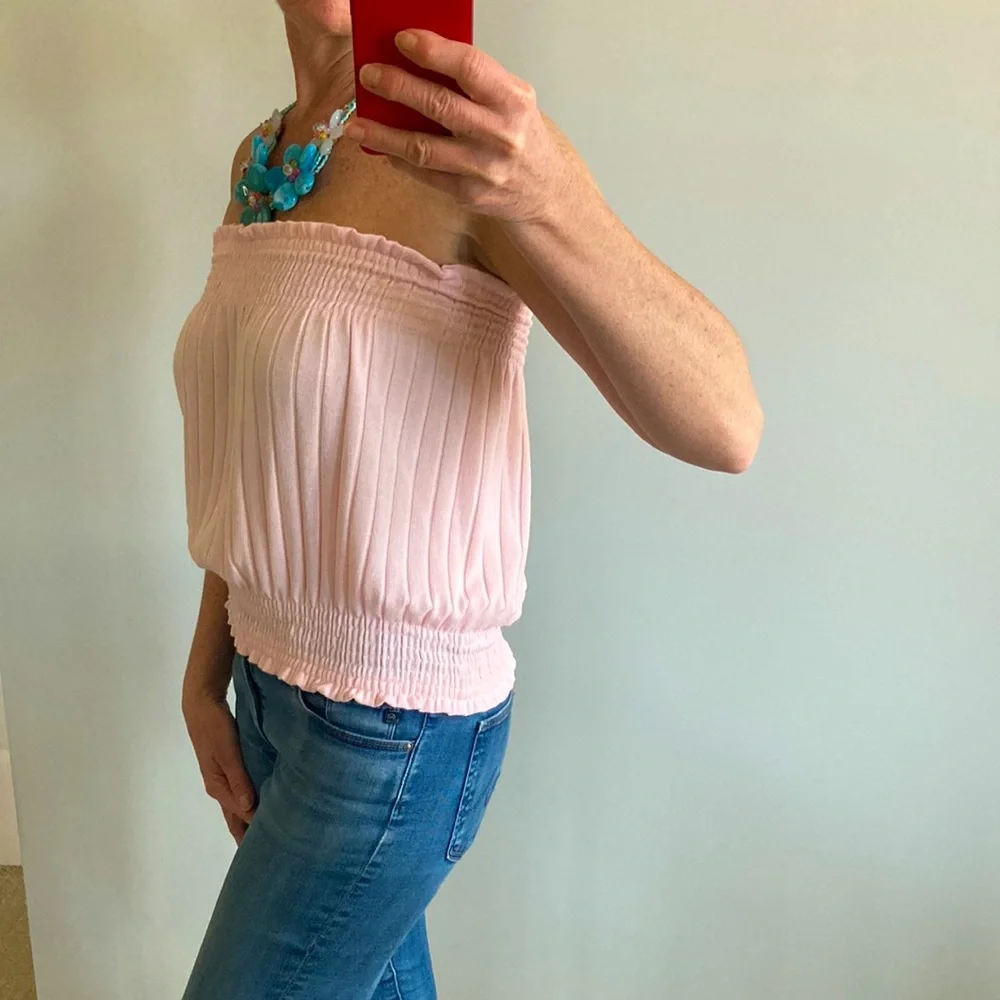 Pink Ribbed Tube Top - Picture 6 of 8